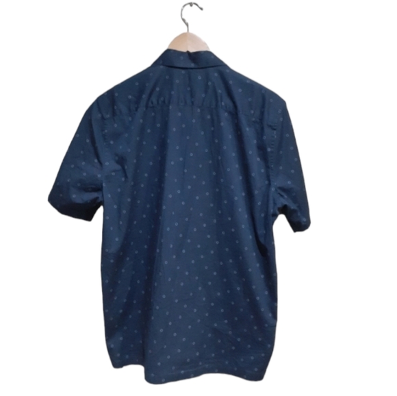Theory Men's Large Irving Short Sleeve Circuit Print Button-down Shirt in Blue - Picture 3 of 6